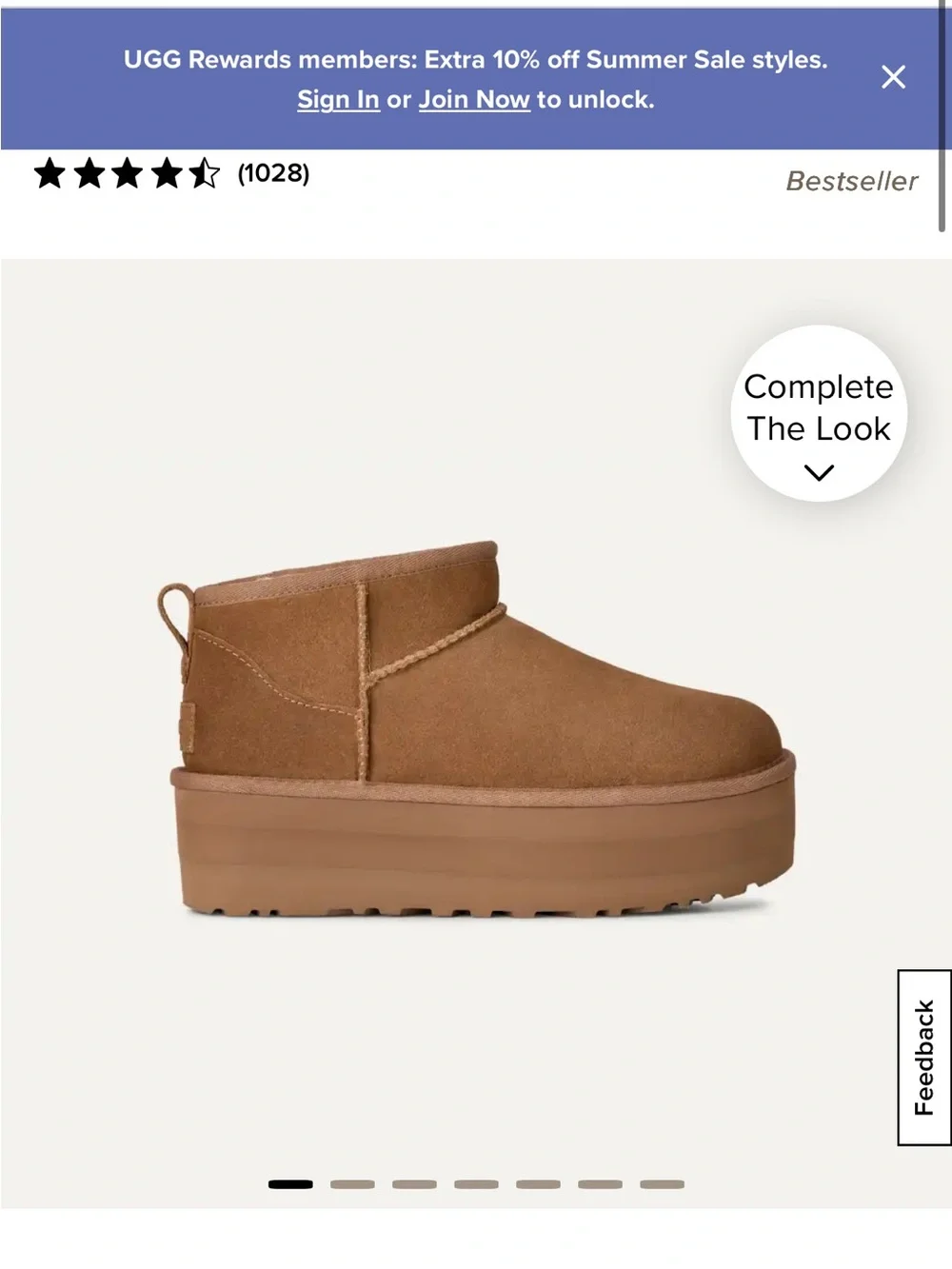 UGG ultra mini Chestnut Platform